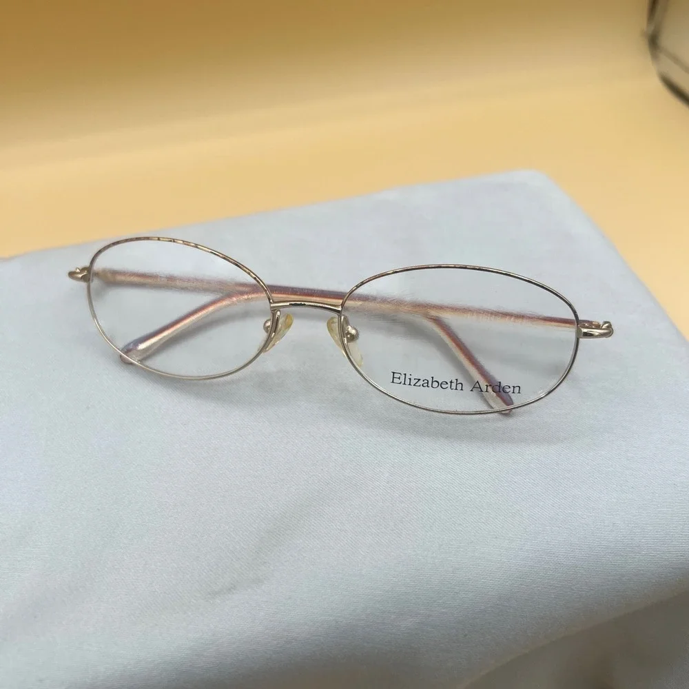 Elizabeth Arden Eyeglass Frames 54-16-130 Gold Burgundy LibrarianCore New